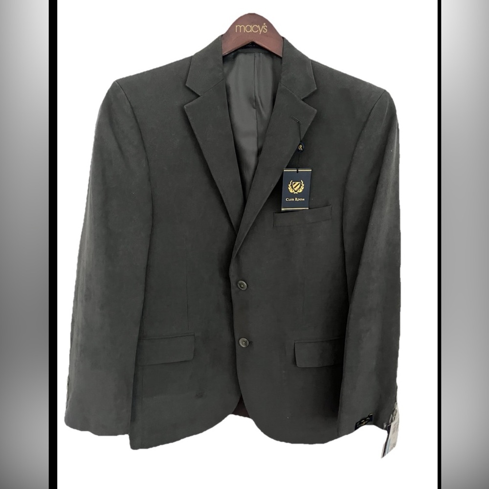 Club Room Dark Gray Microsuede Sport Coat